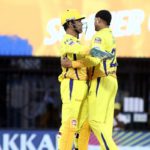 Chennai: Chenanai Super Kings players M.S.Dhoni and Harbhajan Singh celebrate the fall of Chris Gayle and Mayanak Agarwal's wicket during the 18th match of IPL 2019 between Chennai Super Kings and Kings XI Punjab at MA Chidambaram Stadium in Chennai on April 6, 2019. (Photo: IANS)