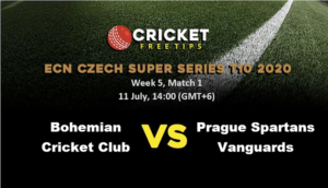 Online Cricket Betting – Free Tips | ECN Czech Super Series 2020 – Week 5: Match 1, Bohemian Cricket Club vs Prague Spartans Vanguards