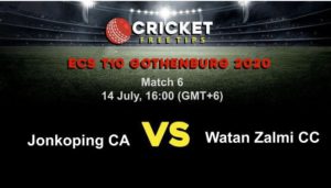 Online Cricket Betting – Free Tips | ECS T10 Gothenburg 2020 – Match 6, Jonkoping CA vs Watan Zalmi CC