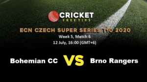Online Cricket Betting – Free Tips | ECN Czech Super Series 2020 – Week 5: Match 6, Bohemian CC vs Brno Rangers