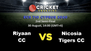 Online Cricket Betting – Free Tips | ECS T10 Cyprus 2020: 2nd Semi-Final, Riyaan CC vs Nicosia Tigers CC