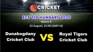 Online Cricket Betting – Free Tips | ECS T10 Hungary 2020: Match 6, Dunabogdany Cricket Club vs Royal Tigers Cricket Club